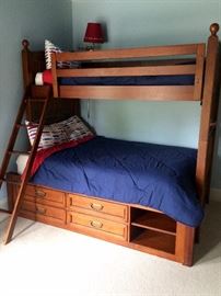 Full size bed below & single size upper ~ bunk beds