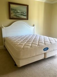 King size bed, Simmons mattress & boxspring 