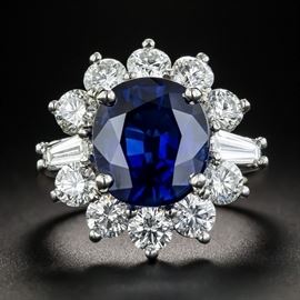 LOT861 Australian Sapphire  Diamond Ring