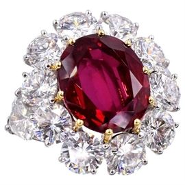 LOT881 RUBY  DIAMOND RING