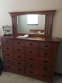 Mission Style Dresser & Mirror