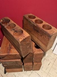 Vintage wood-block  wine holders (stackable)