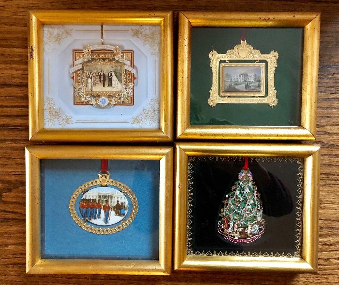 Framed collection of historical ornaments