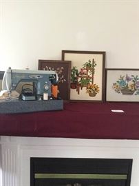 Lincoln Portable Sewing Machine and Crewel Wall Art https://ctbids.com/#!/description/share/53904