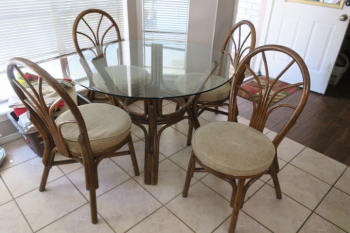 Vintage Rattan Table & Chairs