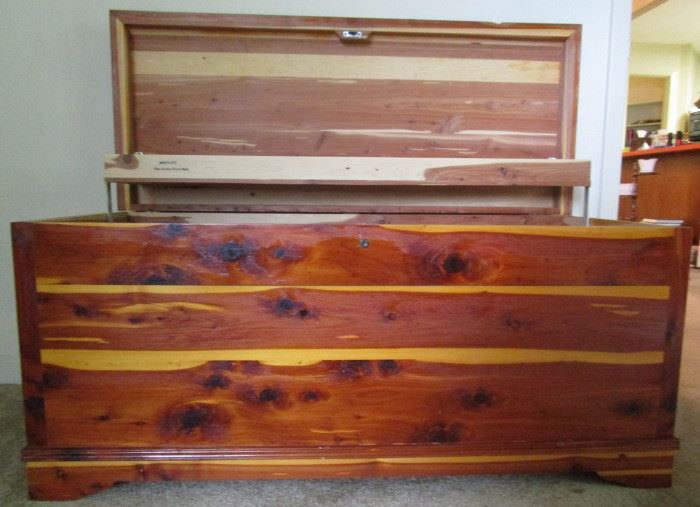 View with tray of cedar chest