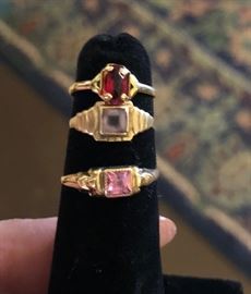 Antique 14kt Baby Birthstone Rings