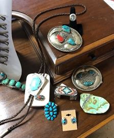 A very large collection of vintage sterling and turquoise