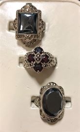 Very large collection of sterling rings