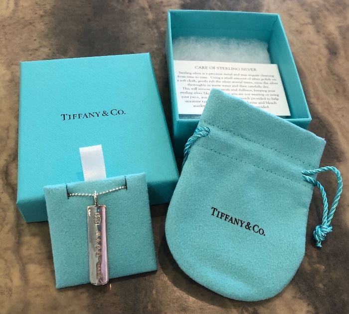 Incredible New-in-Box Tiffany Bar Pendant