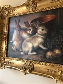 bunny oil painting