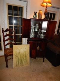 Vintage vertical bar & liquor cabinet