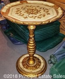 Vintage gold accent table - perfect for your bohemian home!