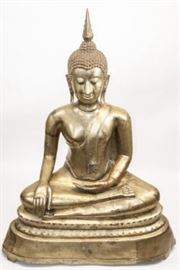 massive temple size antique buddha statue