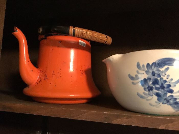 vintage enameled teapot