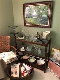 Art, Tablecloths new.  Bowls