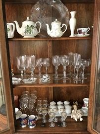Stemware, Tea pots, Cordials, etc.