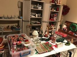 Christmas items. Sterlite Cabinets are for sale too . 