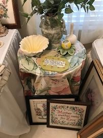 Miscellaneous framed and unframed needlepoint and stitching pieces.  Some are framed, some are not.  Some are unopened kits.  