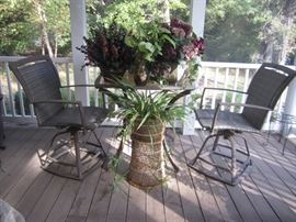 PAIR OF CHAIRS AND TABLE