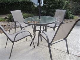 PATIO TABLE AND 4 CHAIRS