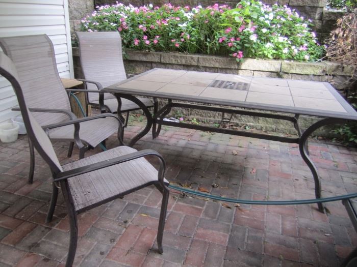 PATIO TABLE AND 4 CHAIRS