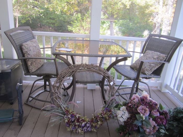 PATIO SET AND FLORAL
