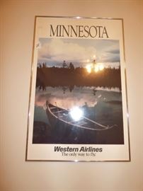 Vintage Western Airlines Poster "Minnesota"