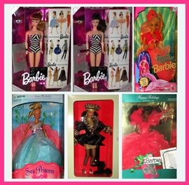 A few of the Boxed Barbies Available