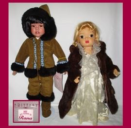 Brittany Rana Doll and Vintage Terri Lee Doll is wearing a Real Mink Coat 