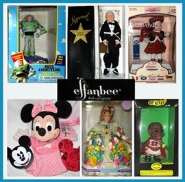 Buzz Lightyear Talking Bank, Effanbee George Burns Doll, Scottish Doll, Minnie Mouse Hand Puppet and More 