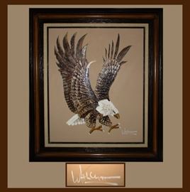 Frank Walcutt Signed Oil Painting of an Eagle  