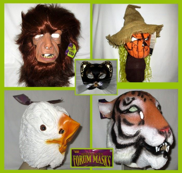Halloween Masks, Many New with Tags