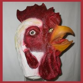 Latex Rooster Head Mask 