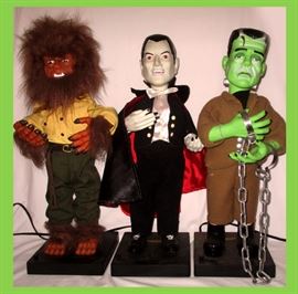 The Wolfman, Count Dracula and Frankenstein's Monster Automatons 