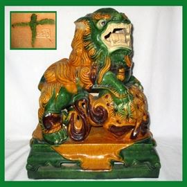 Large Foo Dog; one of a Pair Marked 