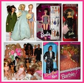 Lots of Barbies; there are also loads of Barbie Clothes