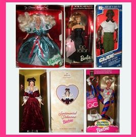 Lots of Barbies in Boxes and GI Joe  