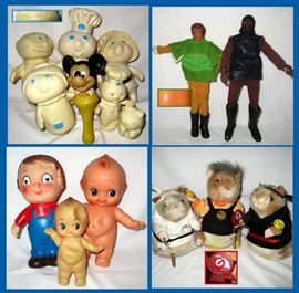 Pillsbury Dough Boy Dolls, Planet of the Apes Action Figures, Campbells Doll, Kewpie Dolls and Rats 