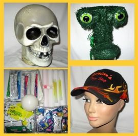 Scull, Lighted Bush with Eyes, Loads of Glow Sticks and Juniors Trim Shop Cap 