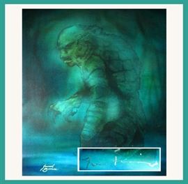 Signed Ricou Browning Print. Ricou Browning is an American film director, actor, producer, screenwriter, underwater cinematographer and stuntman. He is best known for his underwater stunt work, playing the Gill-man in Creature from the Black Lagoon