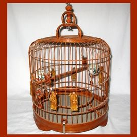 Very Nice Bird Cage with Asian Figures Purchased in China 