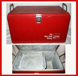 Vintage Coca Cola Cooler with Spout and Bottle Opener Attached