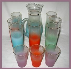 Vintage Frosted Glassware 