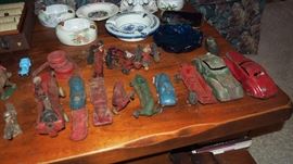 Old metal cars and trucks