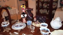 Art Glass, Pottery and Italian Clowns
