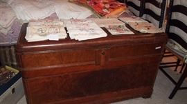 Vintage Linens includ. Kitty day o' the week cloths