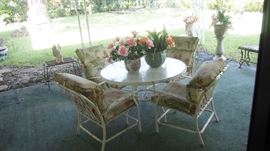 Whole Garden full of patio furniture, pots and garden art