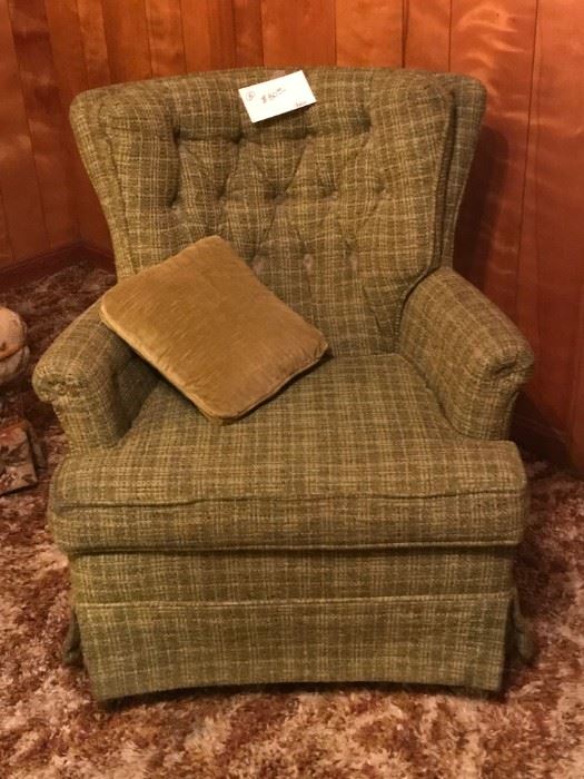 Vintage Tweed Fabric Chair