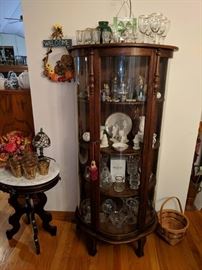 Gorgeous antique curio display cabinet with key